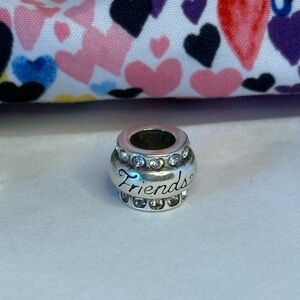 🌸Brighton  Friends Silver Charm with Crystal Accents